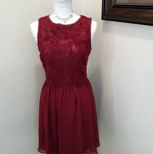 Max Studio Specialty Products burgundy lace dress